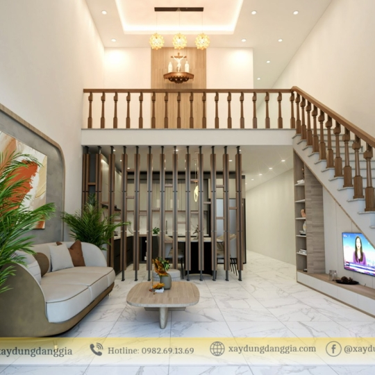 Mẫu Nhà Gác Lửng Hiện Đại 02